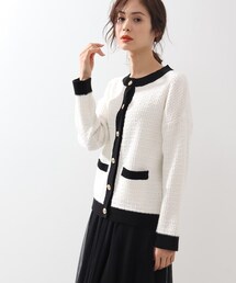 DRESKIP | 新作バイカラーニットツイードニットカーディガン(カーディガン/ボレロ)