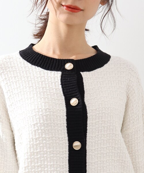 DRESKIP(ドレスキップ)の「◆ツイードニットカーディガン(カーディガン/ボレロ・レディース・オフホワイト/ホワイト系6/ブラック系3・02/03/04)」の4枚目の写真