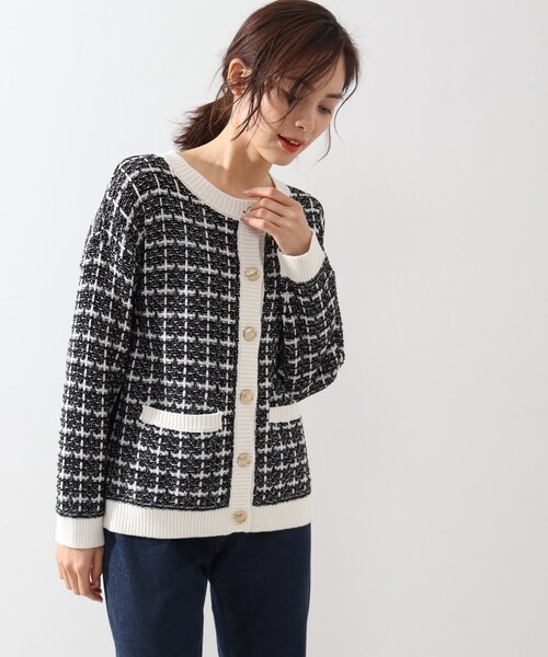 DRESKIP(ドレスキップ)の「◆ツイードニットカーディガン(カーディガン/ボレロ・レディース・オフホワイト/ホワイト系6/ブラック系3・02/03/04)」の12枚目の写真