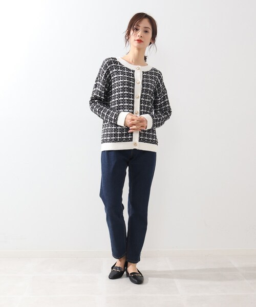 DRESKIP(ドレスキップ)の「◆ツイードニットカーディガン(カーディガン/ボレロ・レディース・オフホワイト/ホワイト系6/ブラック系3・02/03/04)」の6枚目の写真