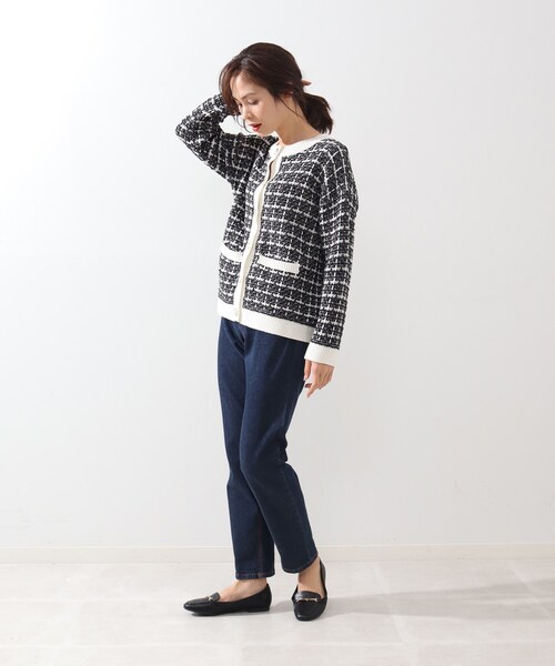 DRESKIP(ドレスキップ)の「◆ツイードニットカーディガン(カーディガン/ボレロ・レディース・オフホワイト/ホワイト系6/ブラック系3・02/03/04)」の9枚目の写真