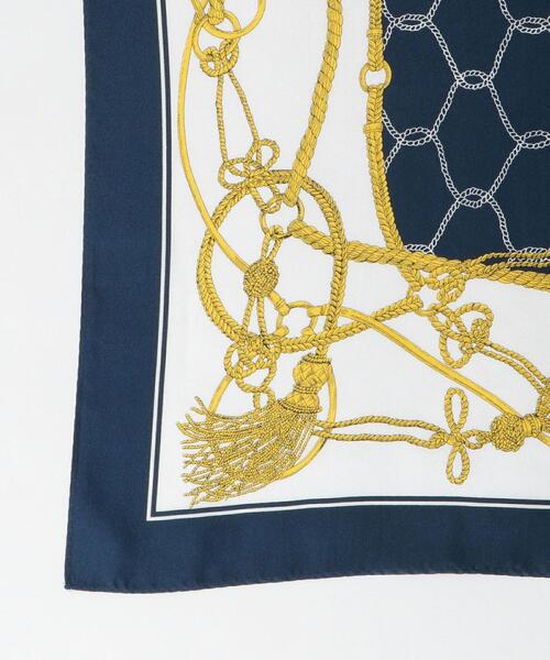 green label relaxing（グリーンレーベルリラクシング）の「シルク アソート ミニ スカーフ（ストール/ショール・レディース・ネイビー/ライム/イエロー・FREE）」の4枚目の写真