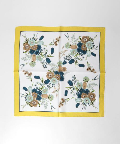 green label relaxing（グリーンレーベルリラクシング）の「シルク アソート ミニ スカーフ（ストール/ショール・レディース・ネイビー/ライム/イエロー・FREE）」の7枚目の写真