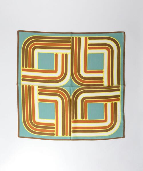 green label relaxing（グリーンレーベルリラクシング）の「シルク アソート ミニ スカーフ（ストール/ショール・レディース・ネイビー/ライム/イエロー・FREE）」の8枚目の写真