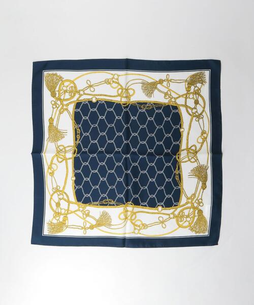 green label relaxing（グリーンレーベルリラクシング）の「シルク アソート ミニ スカーフ（ストール/ショール・レディース・ネイビー/ライム/イエロー・FREE）」の9枚目の写真