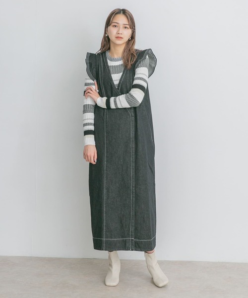 KBF（ケイビーエフ）の「マルチボーダーニット（ニット/セーター・レディース・ピンク系その他/ブルー系その他/ホワイト系その他・ONE）」の7枚目の写真