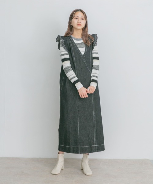 KBF（ケイビーエフ）の「マルチボーダーニット（ニット/セーター・レディース・ピンク系その他/ブルー系その他/ホワイト系その他・ONE）」の8枚目の写真