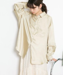 KBF | 『WEB/一部店舗限定』ワッシャーサテン2WAY BIGシャツ(シャツ/ブラウス)