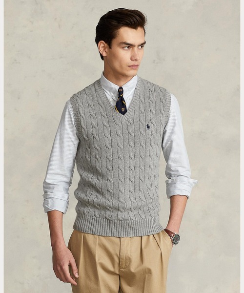 未使用POLO RALPH LAUREN☆ケーブルニットコットンベスト ケーブルニット コットン セーター ベスト | POLO RALPH LAUREN