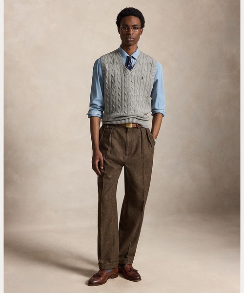 POLO RALPH LAUREN（ポロ ラルフ ローレン）の「ケーブルニット コットン セーター ベスト（ベスト・メンズ・グレー系・S/M/L/XL/XS/XXL）」の5枚目の写真
