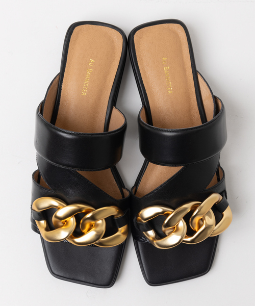 Au BANNISTER（オゥバニスター）の「ﾁｪｰﾝﾓﾁｰﾌｻﾝﾀﾞﾙ（サンダル・レディース・ブラック/ホワイト/ベージュ・M/L/S）」の5枚目の写真