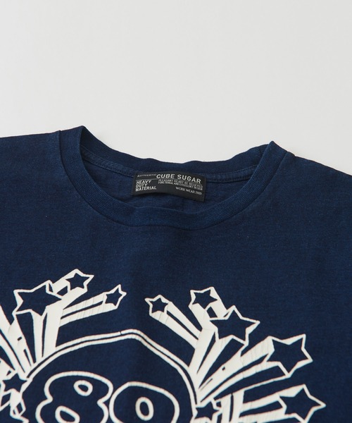 CUBE SUGAR(キューブシュガー)の「インディゴ天竺カットソー半袖グラフィックTシャツ(Tシャツ/カットソー・レディース・ライトブルー/インディゴブルー・M)」の13枚目の写真