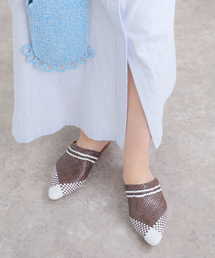 FABIO RUSCONI ポインテッドメッシュミュール