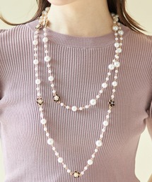 tocco closet | フラワーモチーフ×パール２連ネックレス(ネックレス)