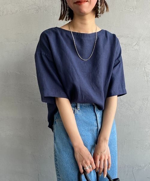 ORCIVAL（オーシバル）の「[ORCIVAL/オーシバル] 40S リネンクロス プルオーバーシャツ（シャツ/ブラウス・レディース・オフホワイト/チャコール/ライトベージュ/ネイビー・1）」の4枚目の写真