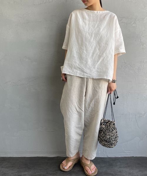 ORCIVAL（オーシバル）の「[ORCIVAL/オーシバル] 40S リネンクロス プルオーバーシャツ（シャツ/ブラウス・レディース・オフホワイト/チャコール/ライトベージュ/ネイビー・1）」の7枚目の写真