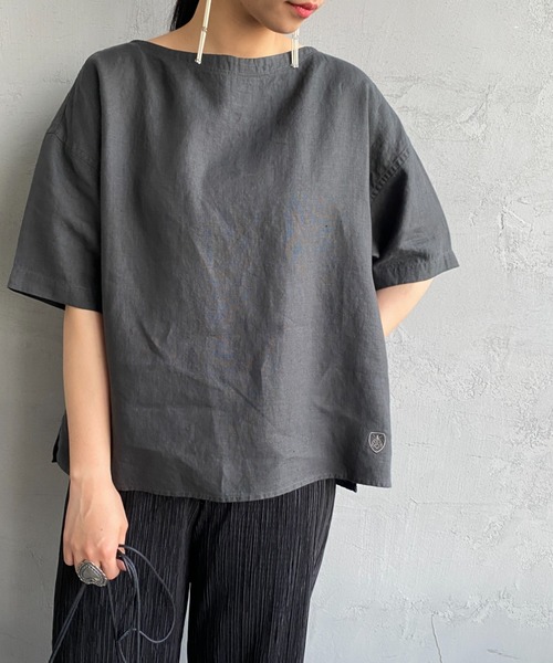 ORCIVAL（オーシバル）の「[ORCIVAL/オーシバル] 40S リネンクロス プルオーバーシャツ（シャツ/ブラウス・レディース・オフホワイト/チャコール/ライトベージュ/ネイビー・1）」の19枚目の写真