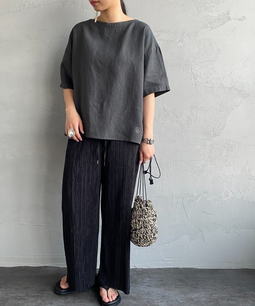 ORCIVAL（オーシバル）の「[ORCIVAL/オーシバル] 40S リネンクロス プルオーバーシャツ（シャツ/ブラウス・レディース・オフホワイト/チャコール/ライトベージュ/ネイビー・1）」の22枚目の写真