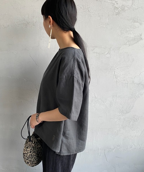 ORCIVAL（オーシバル）の「[ORCIVAL/オーシバル] 40S リネンクロス プルオーバーシャツ（シャツ/ブラウス・レディース・オフホワイト/チャコール/ライトベージュ/ネイビー・1）」の20枚目の写真