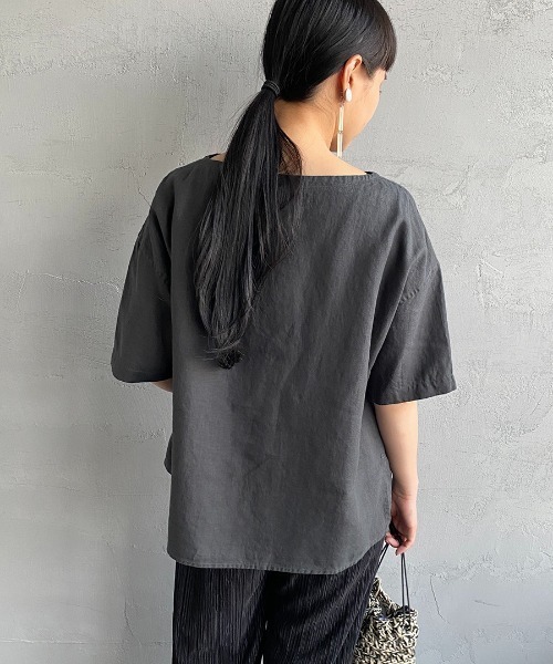 ORCIVAL（オーシバル）の「[ORCIVAL/オーシバル] 40S リネンクロス プルオーバーシャツ（シャツ/ブラウス・レディース・オフホワイト/チャコール/ライトベージュ/ネイビー・1）」の21枚目の写真