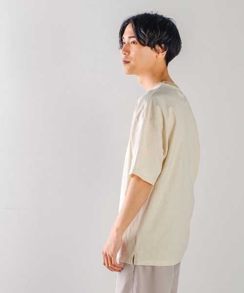 improves（インプローブス）の「Nanotec ヘビーウェイト リンガー配色 オーバーサイズ 半袖Tシャツ（Tシャツ/カットソー・メンズ・ブルー/オフホワイト/サンドベージュ/チャコール・MEDIUM/LARGE）」の6枚目の写真