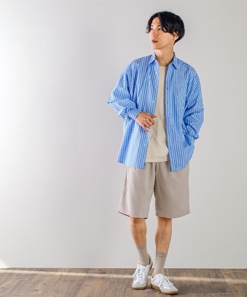 improves（インプローブス）の「Nanotec ヘビーウェイト リンガー配色 オーバーサイズ 半袖Tシャツ（Tシャツ/カットソー・メンズ・ブルー/オフホワイト/サンドベージュ/チャコール・MEDIUM/LARGE）」の8枚目の写真