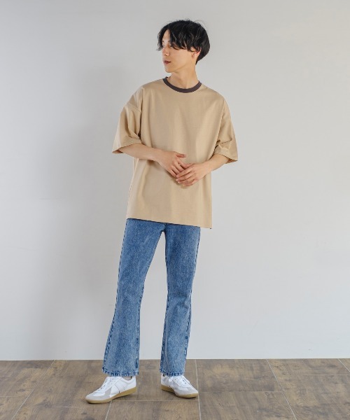 improves（インプローブス）の「Nanotec ヘビーウェイト リンガー配色 オーバーサイズ 半袖Tシャツ（Tシャツ/カットソー・メンズ・ブルー/オフホワイト/サンドベージュ/チャコール・MEDIUM/LARGE）」の16枚目の写真