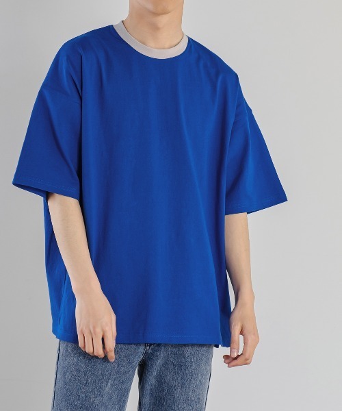 improves（インプローブス）の「Nanotec ヘビーウェイト リンガー配色 オーバーサイズ 半袖Tシャツ（Tシャツ/カットソー・メンズ・ブルー/オフホワイト/サンドベージュ/チャコール・MEDIUM/LARGE）」の17枚目の写真