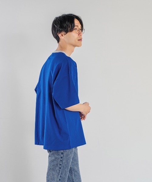 improves（インプローブス）の「Nanotec ヘビーウェイト リンガー配色 オーバーサイズ 半袖Tシャツ（Tシャツ/カットソー・メンズ・ブルー/オフホワイト/サンドベージュ/チャコール・MEDIUM/LARGE）」の18枚目の写真