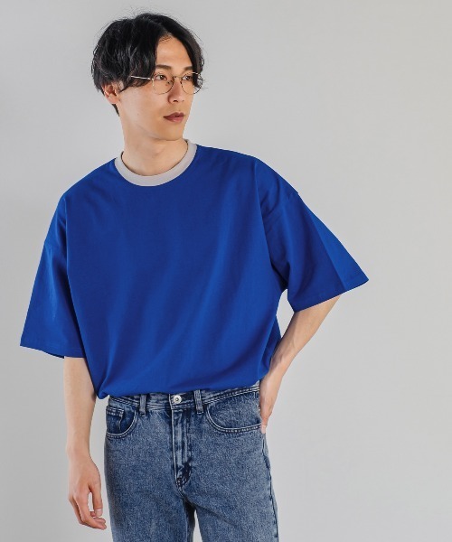 improves（インプローブス）の「Nanotec ヘビーウェイト リンガー配色 オーバーサイズ 半袖Tシャツ（Tシャツ/カットソー・メンズ・ブルー/オフホワイト/サンドベージュ/チャコール・MEDIUM/LARGE）」の20枚目の写真