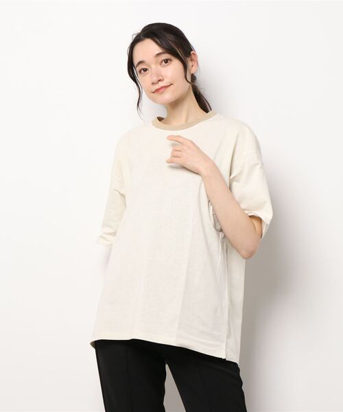 improves（インプローブス）の「Nanotec ヘビーウェイト リンガー配色 オーバーサイズ 半袖Tシャツ（Tシャツ/カットソー・メンズ・ブルー/オフホワイト/サンドベージュ/チャコール・MEDIUM/LARGE）」の22枚目の写真