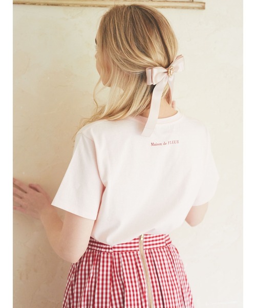 Maison de FLEUR(メゾンドフルール)の「Disney Marie/Tシャツ(Tシャツ/カットソー・レディース・ピンク/ホワイト・FREE)」の3枚目の写真