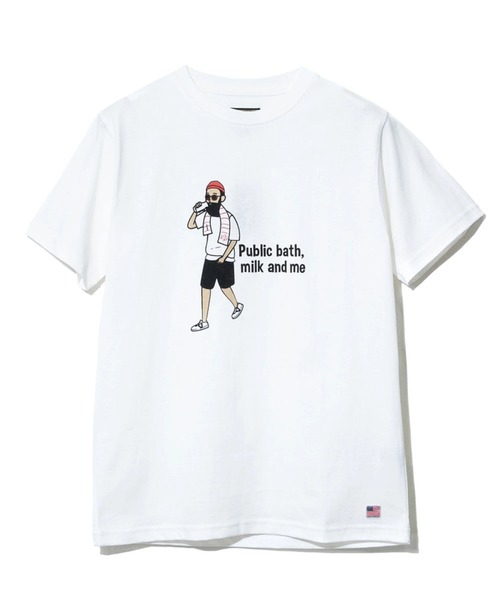 modem design（モデムデザイン）の「MODEM DESIGN/モデムデザイン　USATee -NEW湯おじさん-（Tシャツ/カットソー・メンズ・ブラック/ホワイト・MEDIUM/X-LARGE/LARGE）」の2枚目の写真