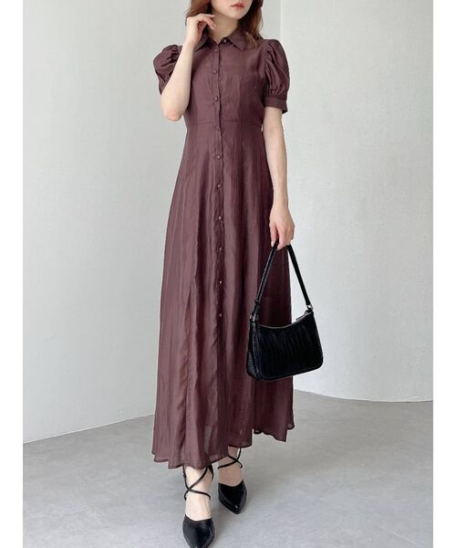 RESEXXY（リゼクシー）の「シアーロングシャツワンピース（ワンピース・レディース・ブラック/グリーン/ブラウン/ベージュ・FREE）」の3枚目の写真