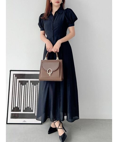 RESEXXY（リゼクシー）の「シアーロングシャツワンピース（ワンピース・レディース・ブラック/グリーン/ブラウン/ベージュ・FREE）」の2枚目の写真