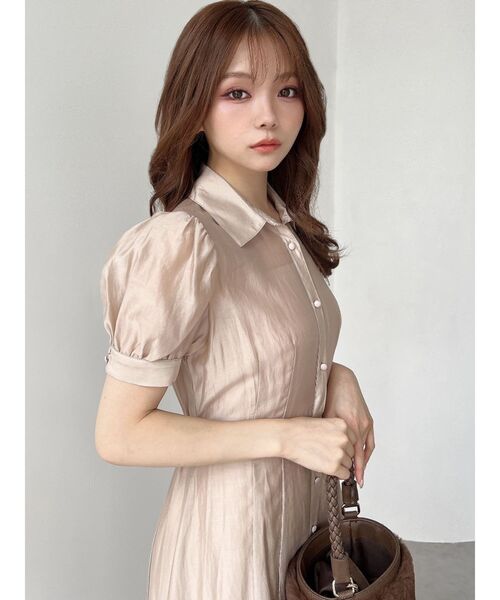 RESEXXY（リゼクシー）の「シアーロングシャツワンピース（ワンピース・レディース・ブラック/グリーン/ブラウン/ベージュ・FREE）」の10枚目の写真