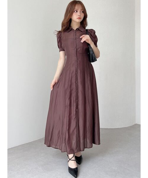 RESEXXY（リゼクシー）の「シアーロングシャツワンピース（ワンピース・レディース・ブラック/グリーン/ブラウン/ベージュ・FREE）」の12枚目の写真