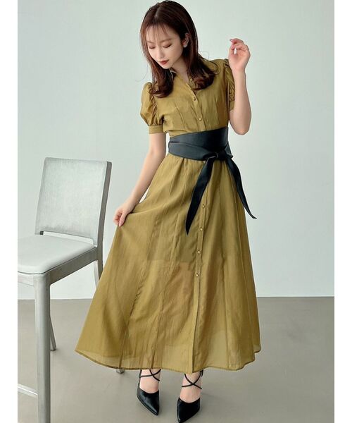 RESEXXY（リゼクシー）の「シアーロングシャツワンピース（ワンピース・レディース・ブラック/グリーン/ブラウン/ベージュ・FREE）」の16枚目の写真