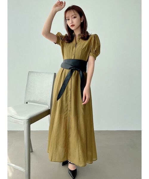 RESEXXY（リゼクシー）の「シアーロングシャツワンピース（ワンピース・レディース・ブラック/グリーン/ブラウン/ベージュ・FREE）」の9枚目の写真