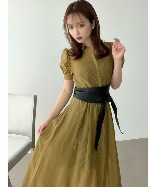 RESEXXY（リゼクシー）の「シアーロングシャツワンピース（ワンピース・レディース・ブラック/グリーン/ブラウン/ベージュ・FREE）」の11枚目の写真