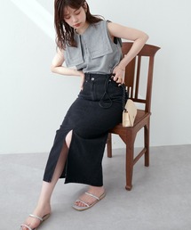 natural couture | アシメあきフロントスリットナロースカート(スカート)