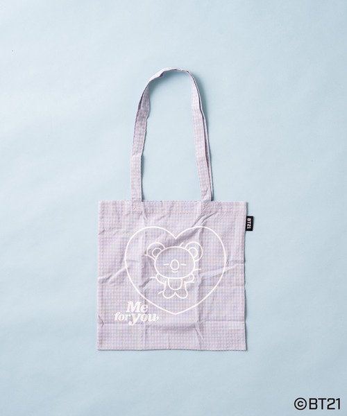 one after another NICE CLAUP（ワンアフターアナザーナイスクラップ）の「BT21ポーチ付エコバック（エコバッグ/サブバッグ・レディース・その他1/サックスブルー/オレンジ/ベージュ/ピンク/グリーン系その他/ピンク系その他・FREE）」の7枚目の写真