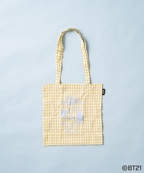 one after another NICE CLAUP（ワンアフターアナザーナイスクラップ）の「BT21ポーチ付エコバック（エコバッグ/サブバッグ・レディース・その他1/サックスブルー/オレンジ/ベージュ/ピンク/グリーン系その他/ピンク系その他・FREE）」の2枚目の写真