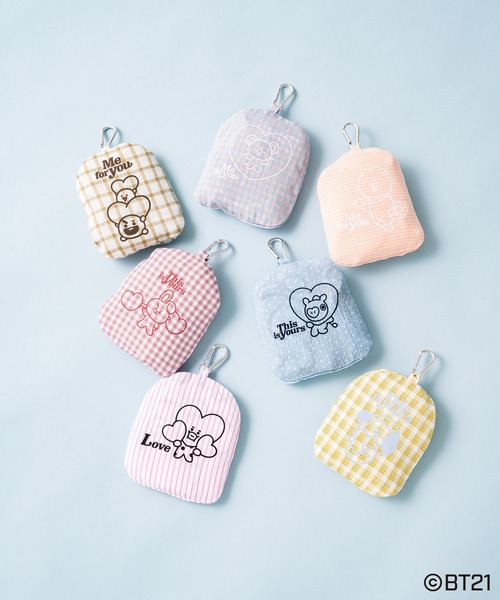 one after another NICE CLAUP（ワンアフターアナザーナイスクラップ）の「BT21ポーチ付エコバック（エコバッグ/サブバッグ・レディース・その他1/サックスブルー/オレンジ/ベージュ/ピンク/グリーン系その他/ピンク系その他・FREE）」の15枚目の写真