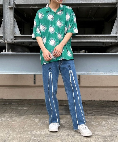 A4A(エーフォーエー)の「A4A/エーフォーエー/ROSES Short Sleeve Shirts/ローズショートスリーブシャツ(シャツ/ブラウス・メンズ・ブラック/グリーン・MEDIUM/LARGE)」の11枚目の写真
