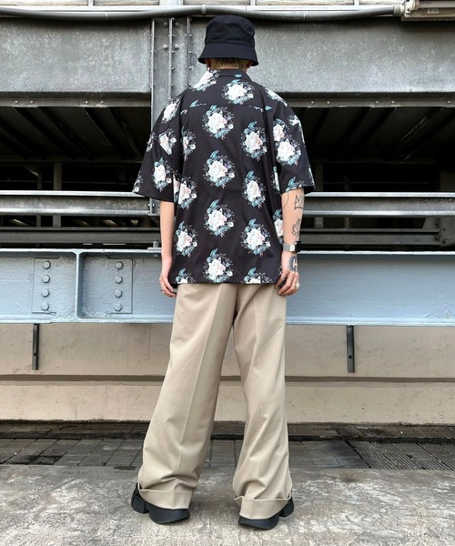 A4A(エーフォーエー)の「A4A/エーフォーエー/ROSES Short Sleeve Shirts/ローズショートスリーブシャツ(シャツ/ブラウス・メンズ・ブラック/グリーン・MEDIUM/LARGE)」の5枚目の写真