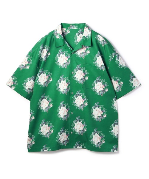 A4A(エーフォーエー)の「A4A/エーフォーエー/ROSES Short Sleeve Shirts/ローズショートスリーブシャツ(シャツ/ブラウス・メンズ・ブラック/グリーン・MEDIUM/LARGE)」の8枚目の写真