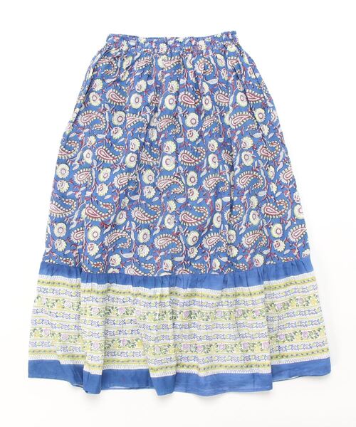 チャイハネ（チャイハネ）の「【チャイハネ】ディディサブロックプリントティアードスカート（スカート・レディース・ホワイト/レッド/ブルー・FREE）」の5枚目の写真