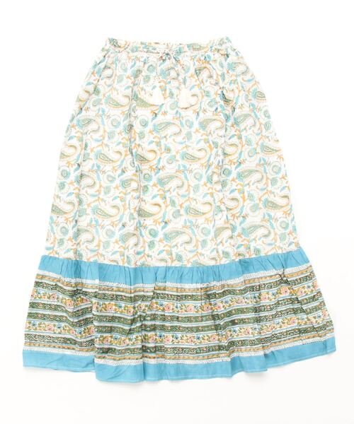 チャイハネ（チャイハネ）の「【チャイハネ】ディディサブロックプリントティアードスカート（スカート・レディース・ホワイト/レッド/ブルー・FREE）」の13枚目の写真