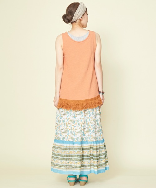 チャイハネ（チャイハネ）の「【チャイハネ】ディディサブロックプリントティアードスカート（スカート・レディース・ホワイト/レッド/ブルー・FREE）」の15枚目の写真